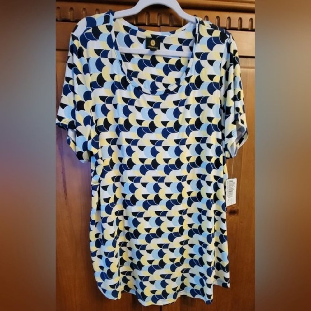 JM Collection Geometric Print Tunic NWT